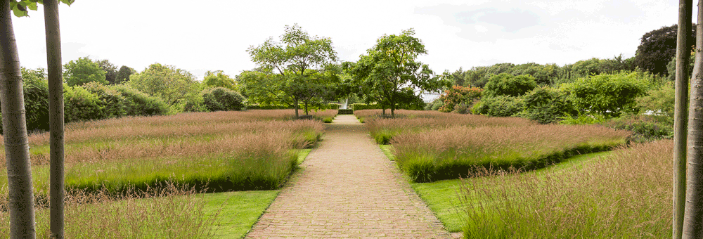 Grass sculpture in the walled garden at Scampston Hall