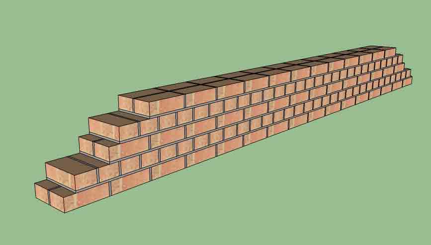 A one brick thick brick wall