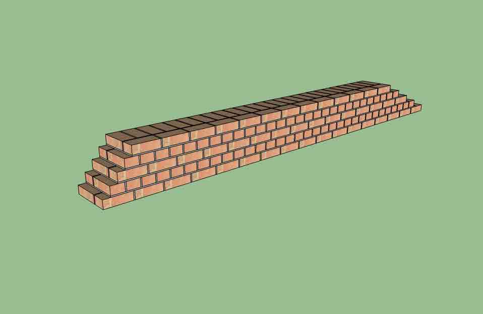 A one and half brick thick brick wall
