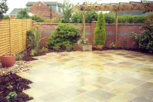 Imported stone flag patio