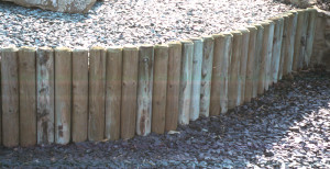 Timber pole walling