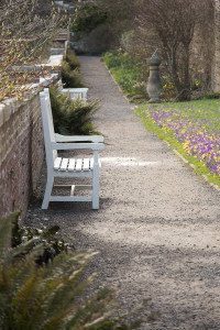 A seat in the walled garden at Wallington.
