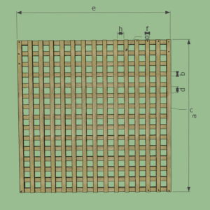 The different parts of the trellis which relate to the form for working out the spacing and quantities.